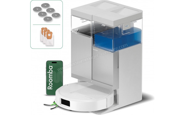 IROBOT Roomba Plus 416 Combo AutoWash Dock Blanc - Vue d'ensemble