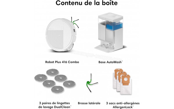 IROBOT Roomba Plus 416 Combo AutoWash Dock Blanc - Accessoires