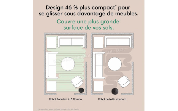IROBOT Roomba Plus 416 Combo AutoWash Dock Blanc - Mise en situation