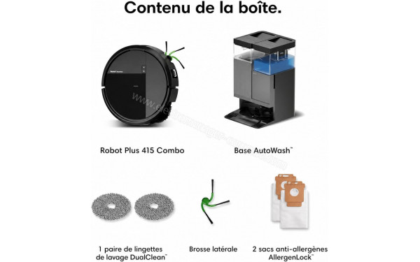 IROBOT Roomba Plus 415 Combo AutoWash Dock Noir - Accessoires