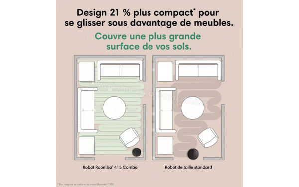 IROBOT Roomba Plus 415 Combo AutoWash Dock Blanc - Mise en situation