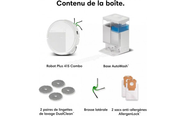 IROBOT Roomba Plus 415 Combo AutoWash Dock Blanc - Accessoires