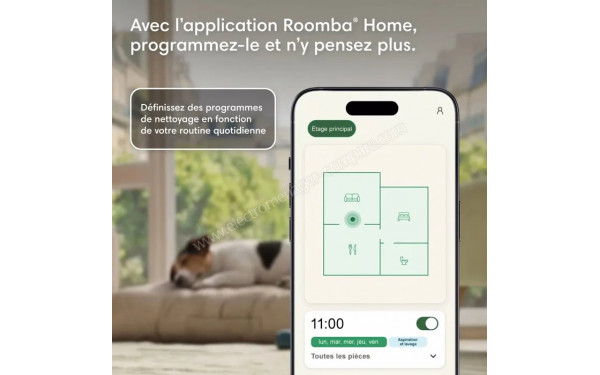 IROBOT Roomba Plus 415 Combo AutoWash Dock Blanc - Application pour smartphones ou tablettes