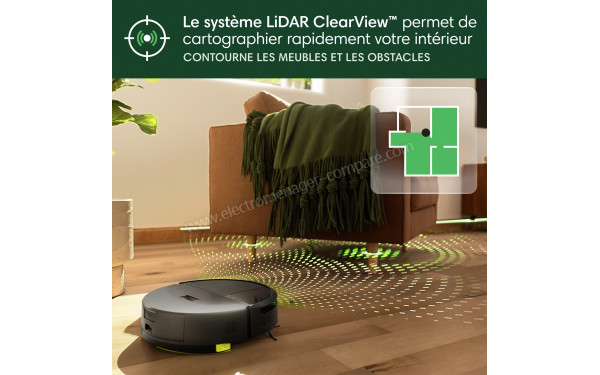 IROBOT Roomba 205 DustCompactor Combo Noir - Syst&egrave;me de cartographie LIDAR ClearView