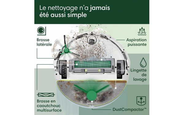 IROBOT Roomba 205 DustCompactor Combo Blanc - Vue du dessous