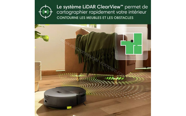 IROBOT Roomba 205 DustCompactor Combo Blanc - Syst&egrave;me LIDAR ClearView