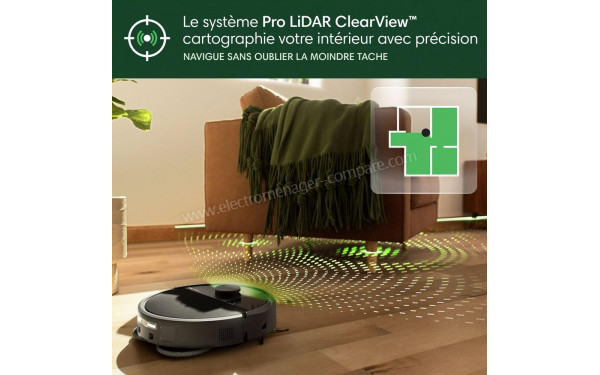 IROBOT Roomba Plus 505 Combo AutoWash Noir - Syst&egrave;me de cartographie LIDAR ClearView