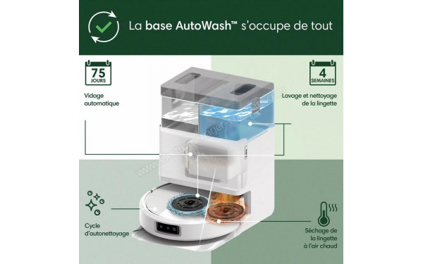 IROBOT Roomba Plus 505 Combo AutoWash Blanc - Base AutoWash