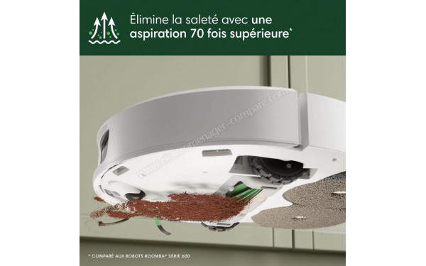 IROBOT Roomba Plus 505 Combo AutoWash Blanc - Puissance d'aspiration