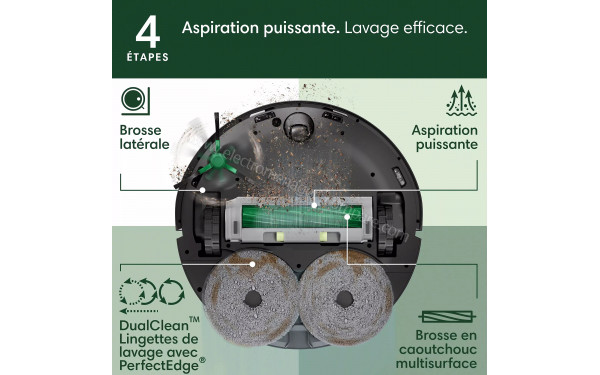 IROBOT Roomba Plus 506 Combo AutoWash Noir - Vue du dessous