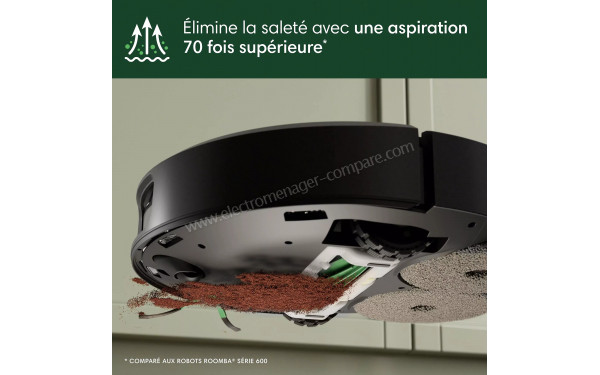 IROBOT Roomba Plus 506 Combo AutoWash Noir - Puissance d'aspiration
