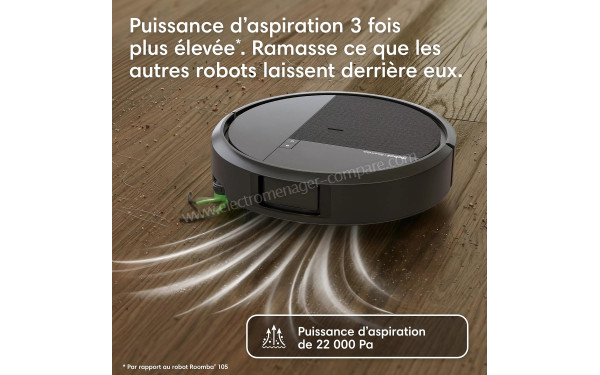 IROBOT Roomba Plus 516 Combo AutoWash Noir - Puissance d'aspiration