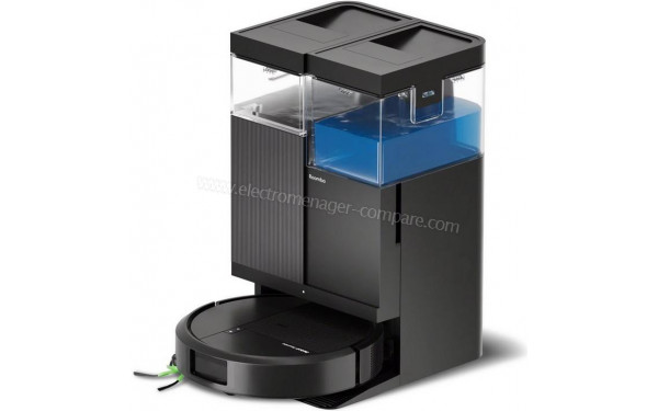 IROBOT Roomba Plus 515 Combo AutoWash Dock Noir - Vue de 3/4 droite sur la station de chargement
