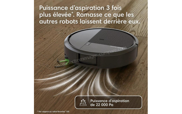 IROBOT Roomba Plus 515 Combo AutoWash Dock Noir - Puissance d'aspiration