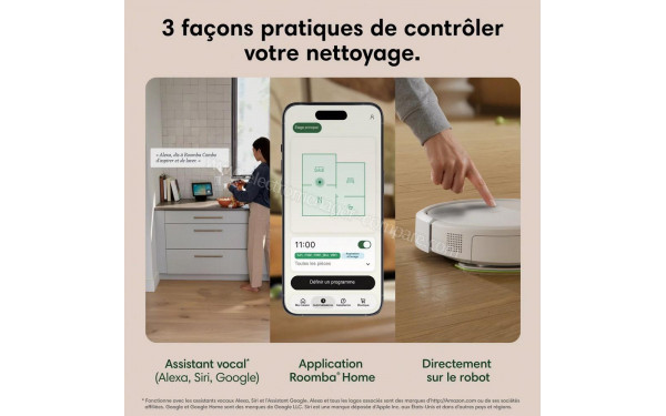 IROBOT Roomba Plus 515 Combo AutoWash Dock Blanc - Application pour smartphones ou tablettes