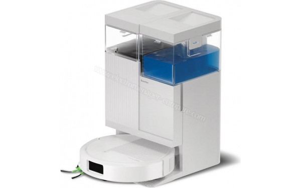 IROBOT Roomba Plus 515 Combo AutoWash Dock Blanc - Vue de 3/4 droite sur la station de chargement