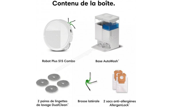 IROBOT Roomba Plus 515 Combo AutoWash Dock Blanc - Accessoires
