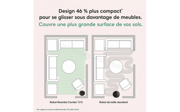IROBOT Roomba Plus 515 Combo AutoWash Dock Blanc - Mise en situation