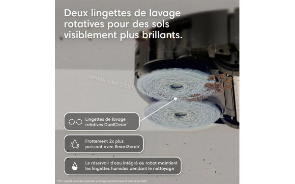 IROBOT Roomba Plus 575 Combo AutoWash Noir - Lingettes de lavage rotatives