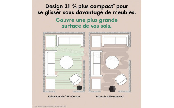 IROBOT Roomba Plus 575 Combo AutoWash Blanc - Mise en situation