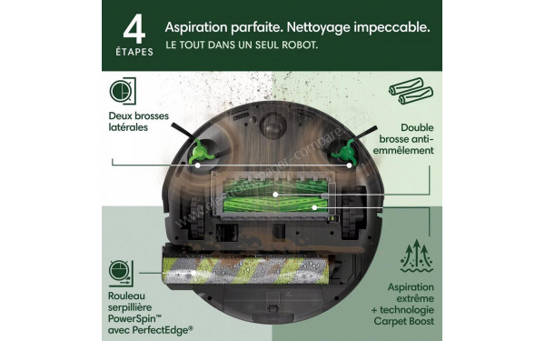 IROBOT Roomba Max 705 Combo AutoWash Dock Noir - Vue du dessous