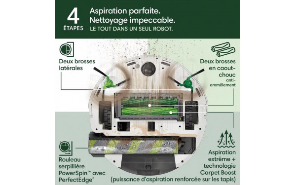 IROBOT Roomba Max 705 Combo AutoWash Dock Blanc - Vue du dessous