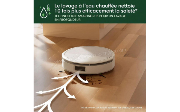 IROBOT Roomba Max 705 Combo AutoWash Dock Blanc - Mise en situation