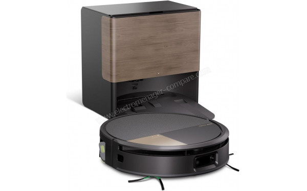 IROBOT Roomba Max 775 Combo AutoWash Blanc - Vue de 3/4 gauche avec station de chargement