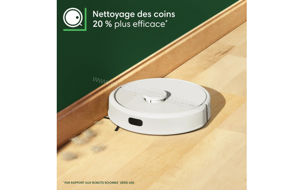 IROBOT Roomba 105 Combo Blanc - Nettoyage des coins plus efficace