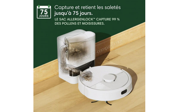 IROBOT Roomba 105 Combo AutoEmpty Dock Blanc - Capture et retient les salet&eacute;s jusqu'&agrave; 75 jours