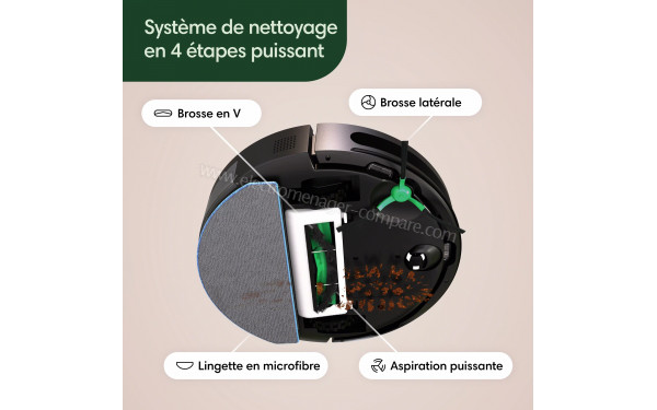 IROBOT Roomba Combo 2 Essential Noir - Syst&egrave;me de nettoyage en 4 &eacute;tapes