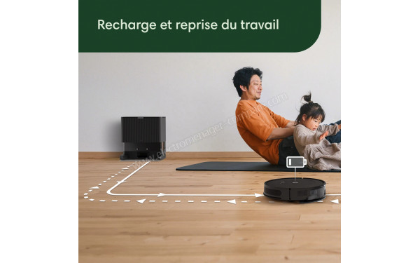 IROBOT Roomba Combo 2 Essential Noir - Recharge et reprise du travail
