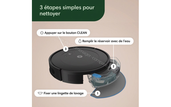 IROBOT Roomba Combo 2 Essential Noir - Nettoyage en 3 &eacute;tapes