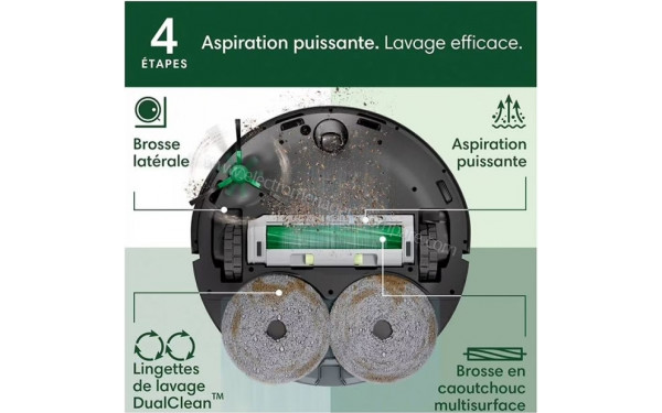 IROBOT Roomba Plus 406 Combo AutoWash Dock Noir - Vue du dessous