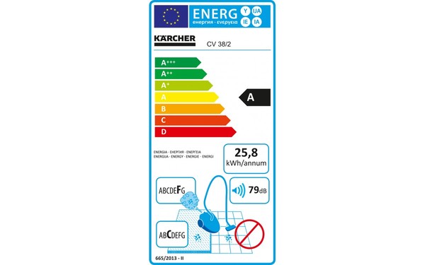 KARCHER CV 38/2 - &Eacute;tiquette &eacute;nergie