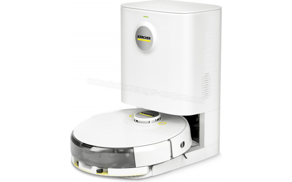 KARCHER RCV 5 Comfort - Vue 3/4 droite sur la station de chargement