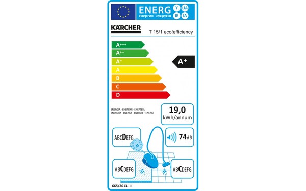 KARCHER T 15/1 eco!efficiency - &Eacute;tiquette &eacute;nergie