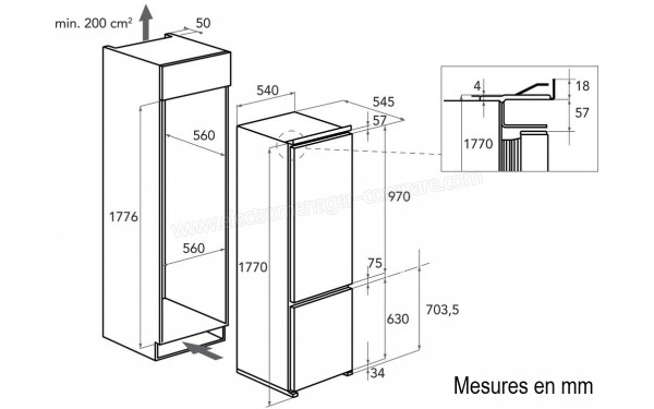 KITCHENAID KCBDR18600 - Sch&eacute;ma d'encastrement