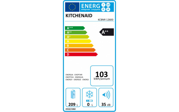 KITCHENAID KCBNR 12600 - &Eacute;tiquette &eacute;nergie