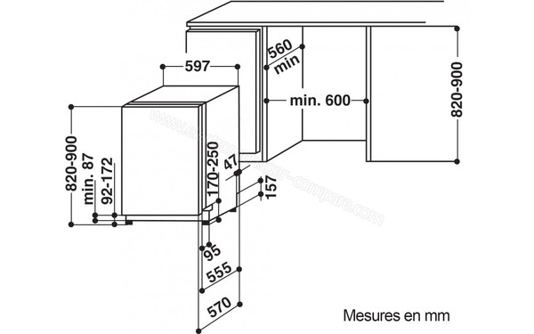 KITCHENAID KDFX 6031 - Sch&eacute;ma d'encastrement