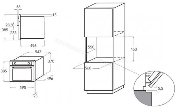KITCHENAID KMQCX 38600 - Dimensions
