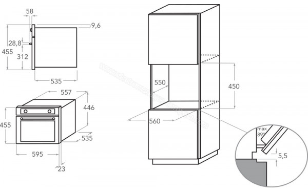 KITCHENAID KMQCX 45600 - Dimensions