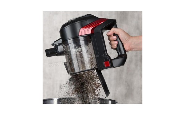 KLARSTEIN Cleanbutler 3G Turbo Rouge - Vue du vidange de bac &agrave; poussi&egrave;res
