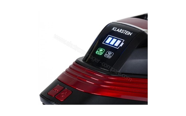 KLARSTEIN Cleanbutler 3G Turbo Rouge - Vue du t&eacute;moin de charge de la batterie