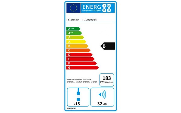 KLARSTEIN Beerlocker Argent - &Eacute;tiquette &eacute;nergie