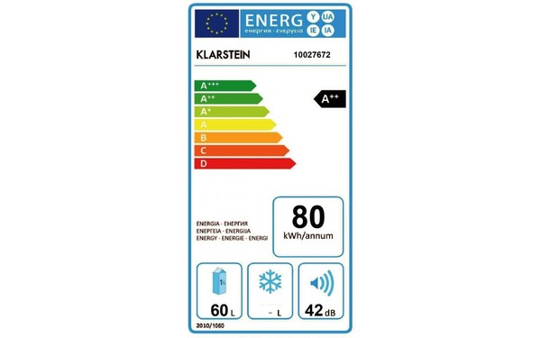 KLARSTEIN Beersafe XL Argent - &Eacute;tiquette &eacute;nergie