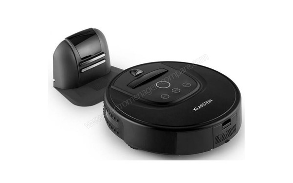 KLARSTEIN Cleanhero Noir - Vue 3/4 gauche avec base de chargement