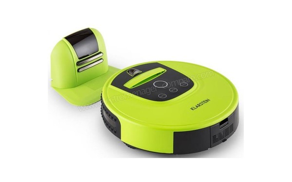 KLARSTEIN Cleanhero Vert - Vue 3/4 gauche avec base de chargement