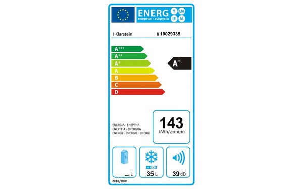KLARSTEIN Garfield Argent - &Eacute;tiquette &eacute;nergie