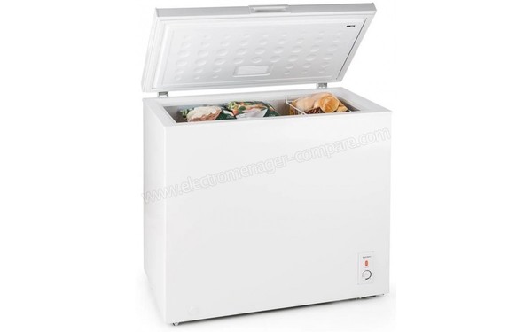 KLARSTEIN Iceblokk 200 A+  91 cm Blanc - Vue 3/4 gauche avec porte ouverte